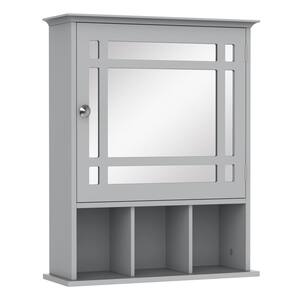 19 in. W x 23.5 in. H Rectangular Surface Mount Medicine Cabinet with Mirror and Storage Shelves