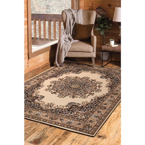 Floral Kerman Ivory 2 ft. 3 in. x 7 ft. 2 in. Indoor Runner Rug