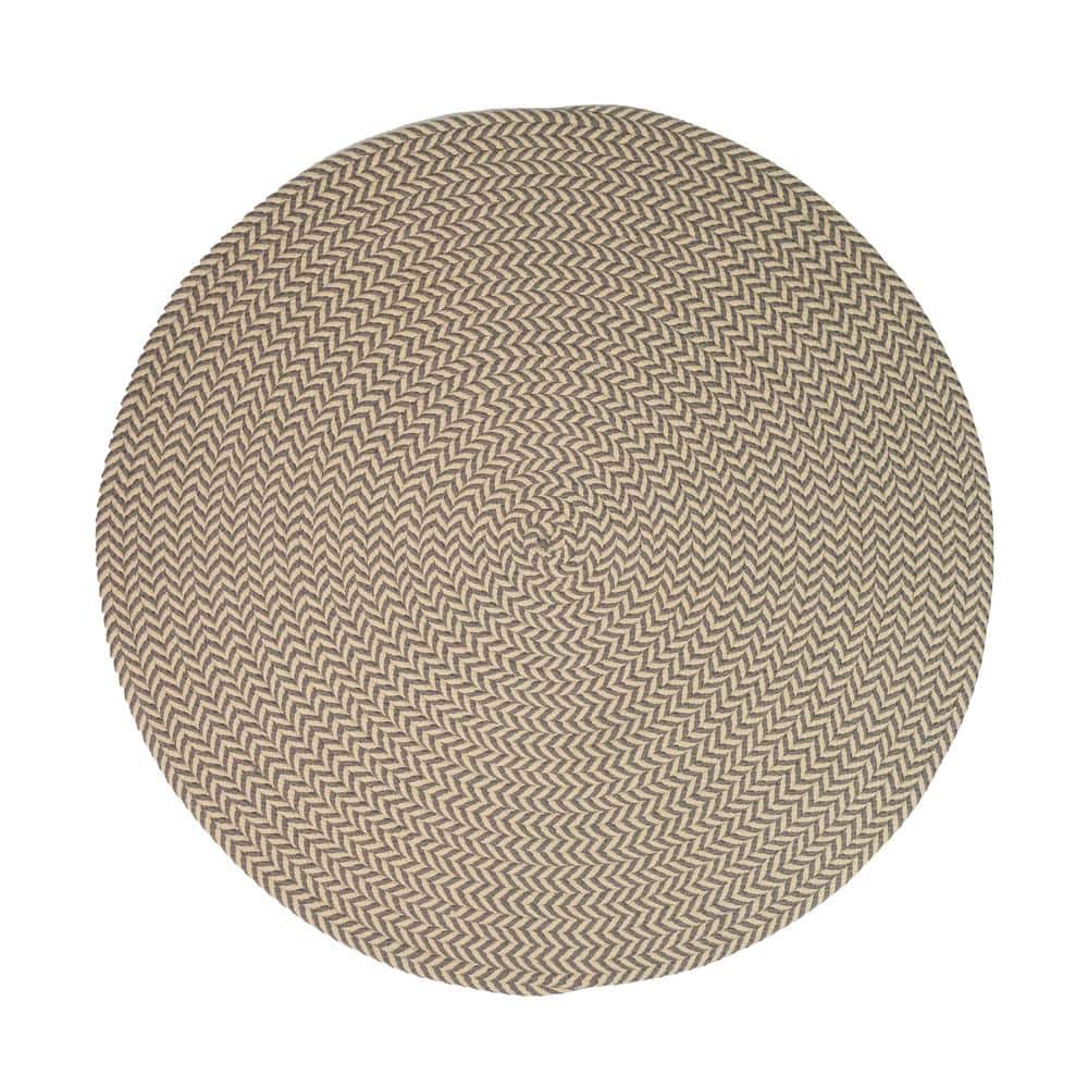 Ibiza Woven Chevron Stone 35 in. x 35 in. Polypropylene Door Mat