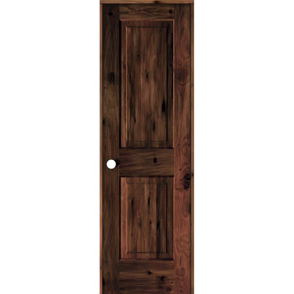 24 in. x 96 in. Rustic Knotty Alder Wood 2 Panel Right-Hand/Inswing Red Mahogany Stain Single Prehung Interior Door price history on PriceWatchPro