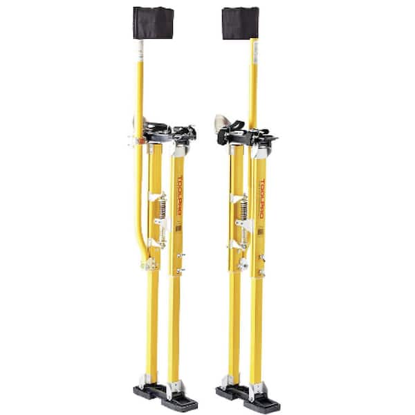 48 in. to 64 in. Adjustable Magnesium Drywall Stilts with Soft Straps