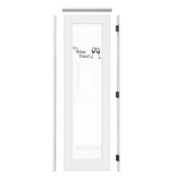 24 in. x 80 in. 1-Lite CLear Glass Left-Hand White Solid Core Glass Single Prehung Interior Door+ Quick Assemble Jamb