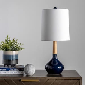 Castine 25 in. Navy Contemporary Table Lamp with Shade