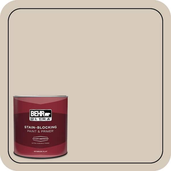 BEHR ULTRA 1 qt. #PPU5-12 Almond Wisp Extra Durable Flat Interior Paint & Primer