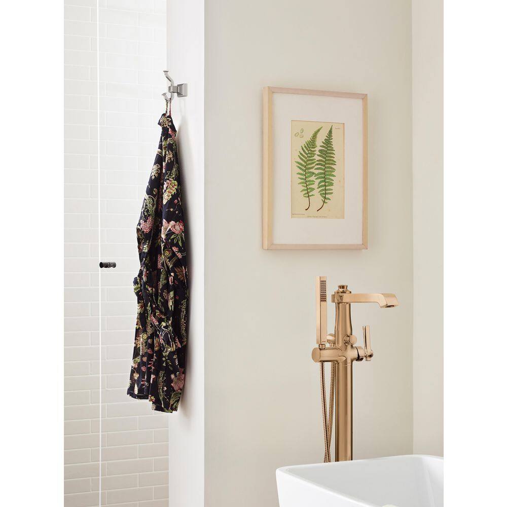 Brushed Nickel Double Prong Wall Mounted Hook