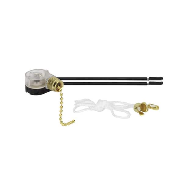 Polished Brass Ceiling Fan Light Switch with Pull Chain (1-Pack)
