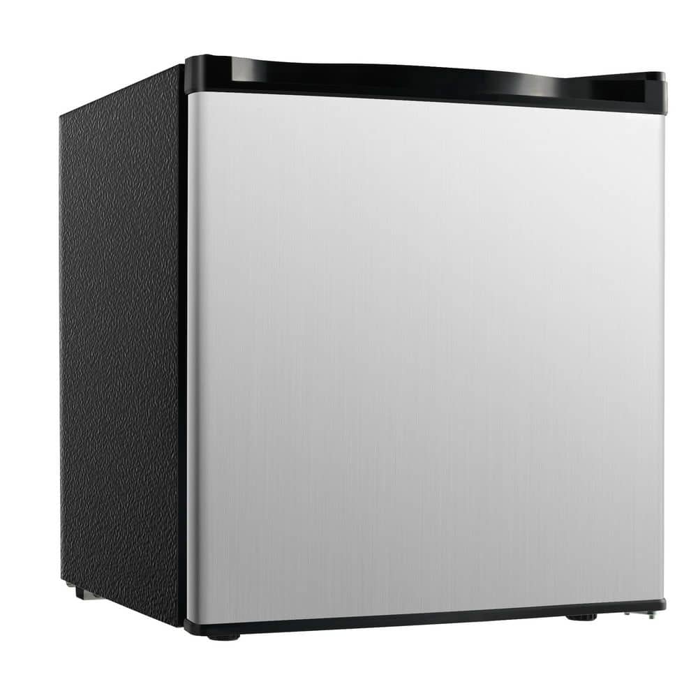 SIMZLIFE 1.7 cu. ft. Mini Refrigerator with Freezer, Reversible Door, Adjustable Thermostat for Bedroom, Office, Dorm in Silver