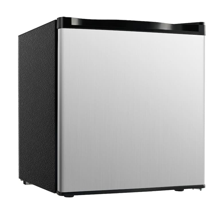 SIMZLIFE 1.7 cu. ft. Mini Refrigerator with Freezer, Reversible Door, Adjustable Thermostat for Bedroom, Office, Dorm in Silver