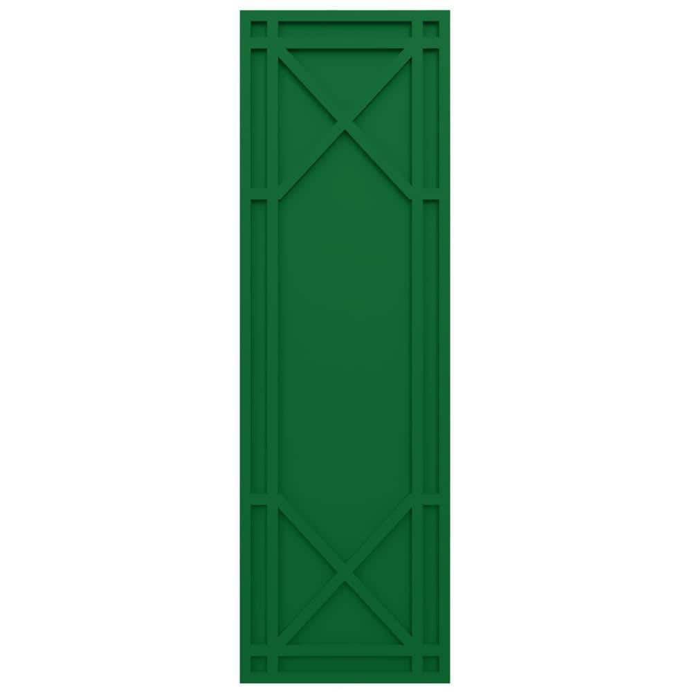 True Fit PVC 12 in. W x 36 in. H Raised Panel Vinyl Shutters Pair in Viridian Green price history on PriceWatchPro