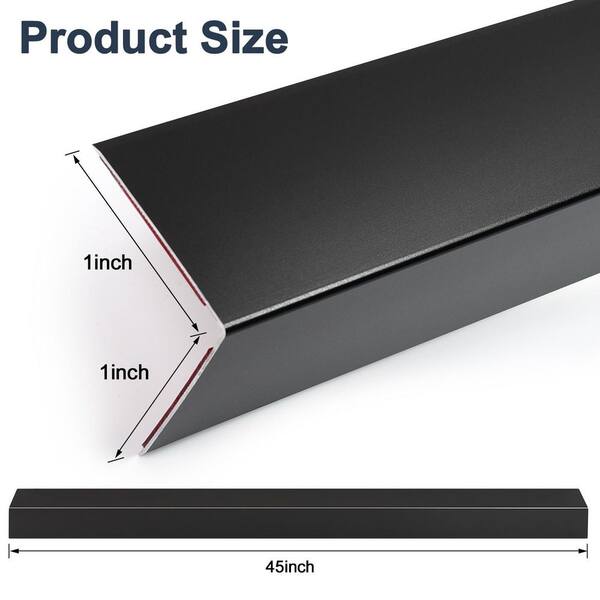 PATIKIL Wall Corner Protector 4cm X 3m – Self-Adhesive Flexible PVC Molding Trim For Ceilings, Countertops & Floors (Black)