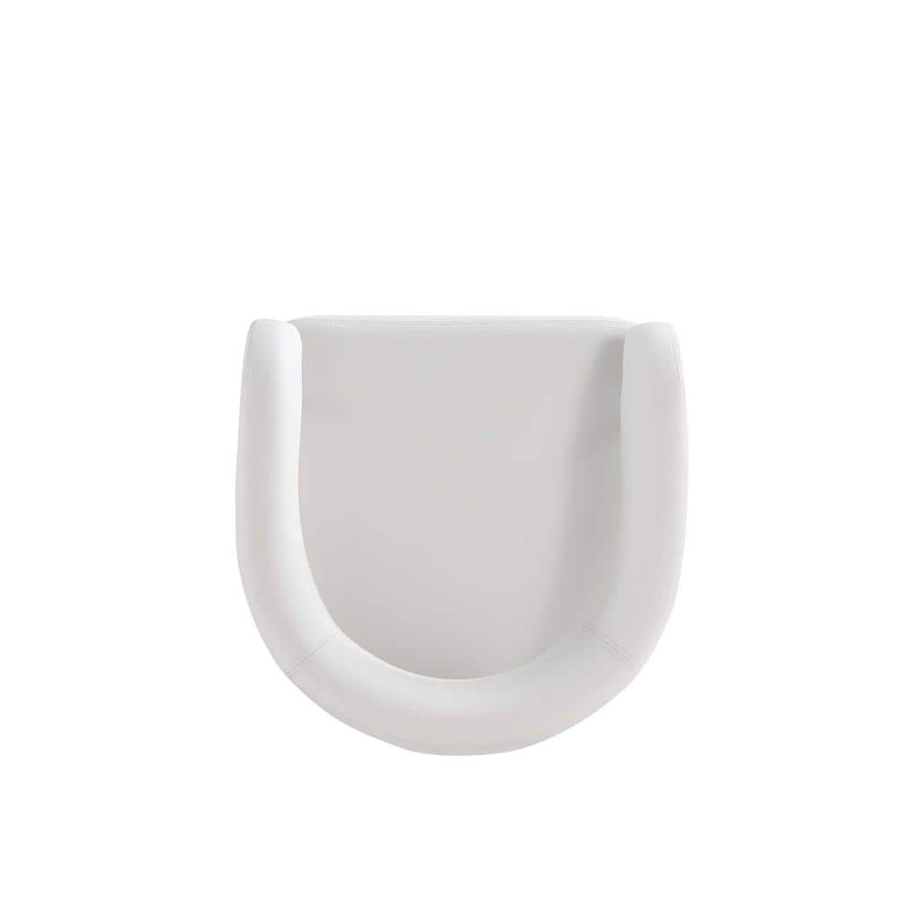 Augusta White Faux Leather Metal Bar Stool with Armrest