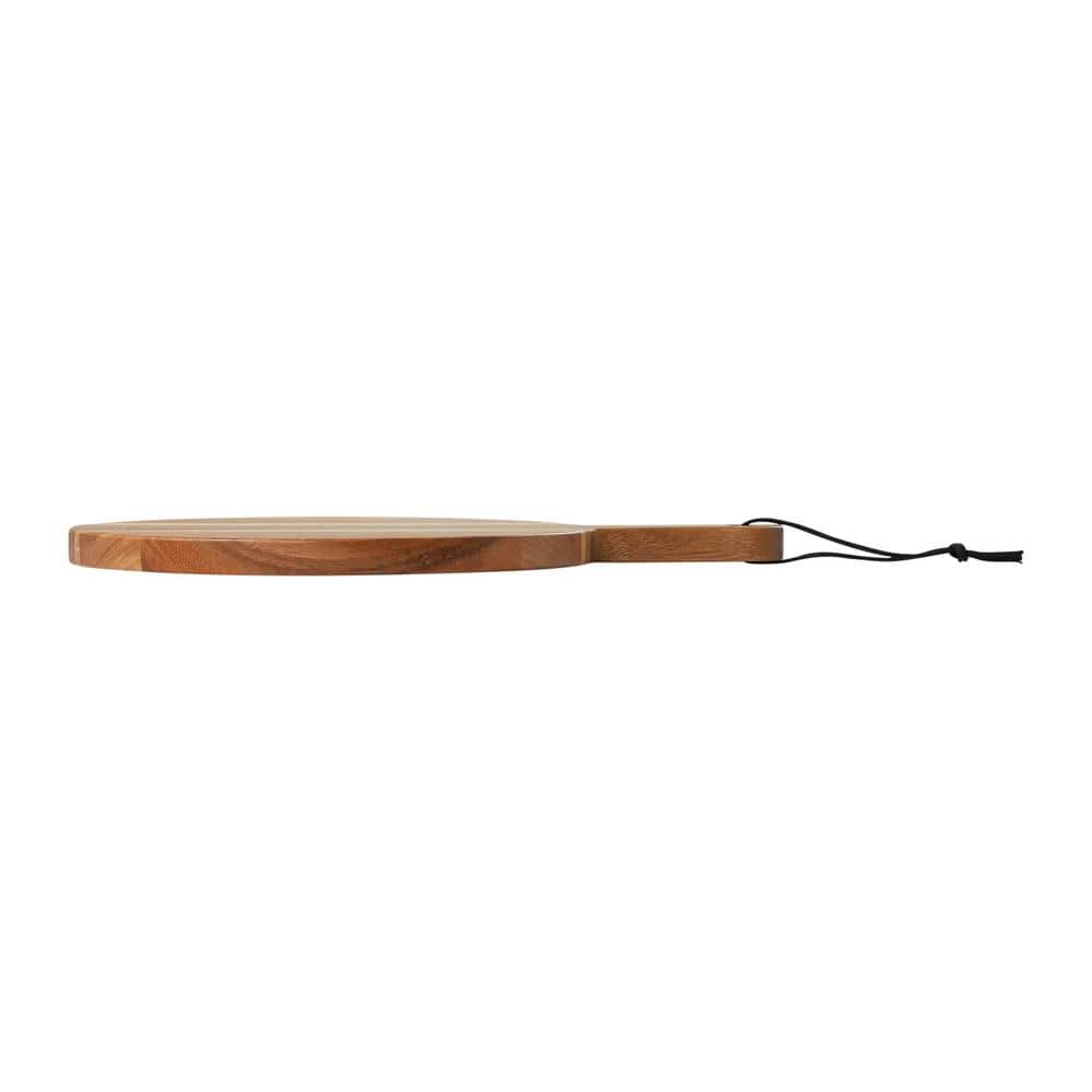 Natural Suar Wood Round Cutting Board with Handle