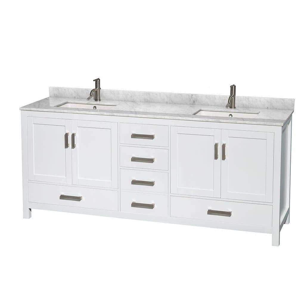 Wyndham Collection Sheffield 80 In, 80 Bathroom Vanity With Top