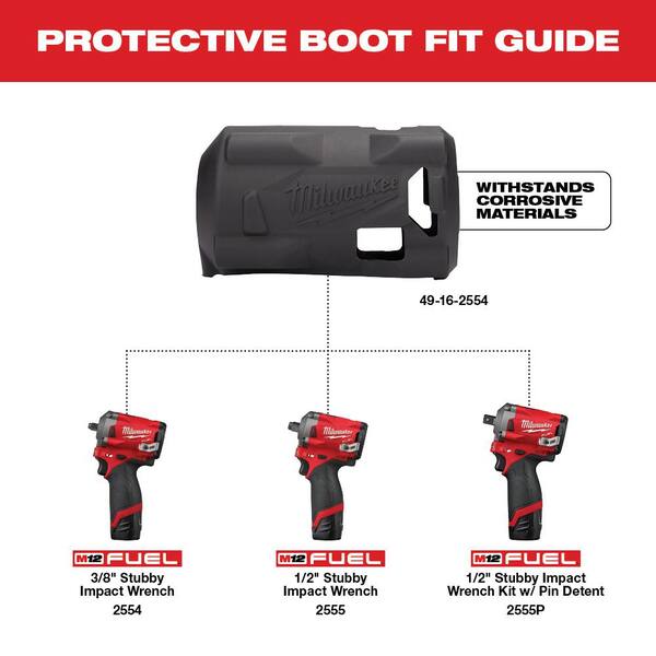 Milwaukee 49-16-2564 M12 Fuel Right Angle Impact Wrench Protective Boot
