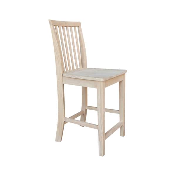 24 in. Unfinished Wood Bar Stool