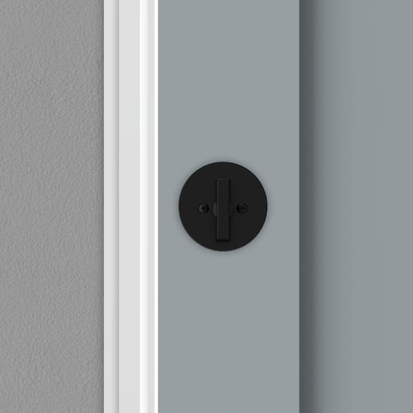 Kwikset 660 Matte Black Single Cylinder Deadbolt featuring