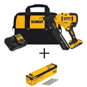 20V MAX XR Lithium-Ion Cordless 15-Gauge Finish Nailer Kit and 2 in. x 15-Gauge Angled Finish Nails (2500 Pieces)