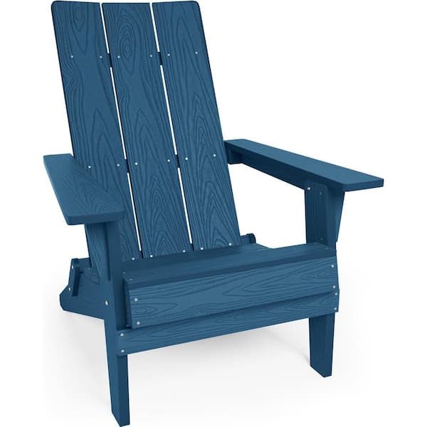 Navy Folding Plastic Outdoor Adirondack Chair