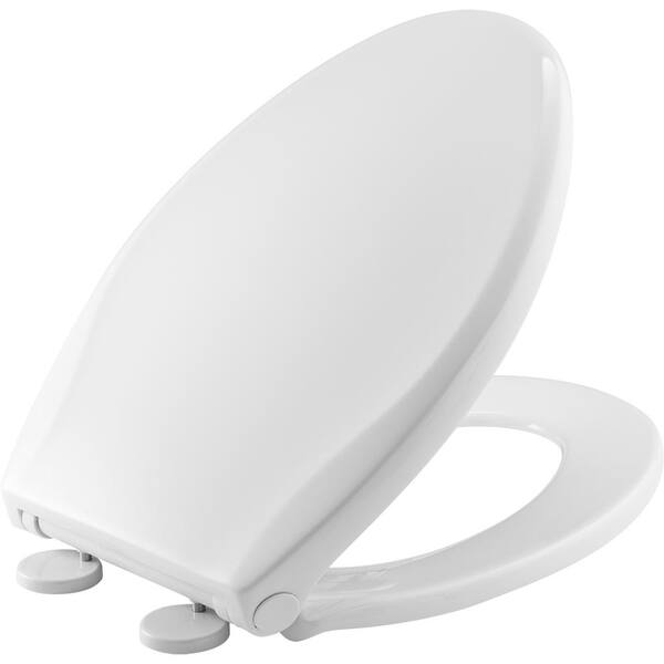 Bemis Push N Clean Elongated Closed Front Toilet Seat In White 1597slow 000 The Home Depot - Bemis Toilet Seat Cleaning Instructions