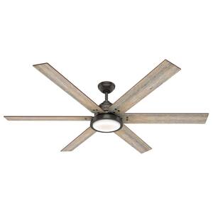 Warrant 70 in. LED Indoor Noble Bronze Ceiling Fan with Light and Wall Switch