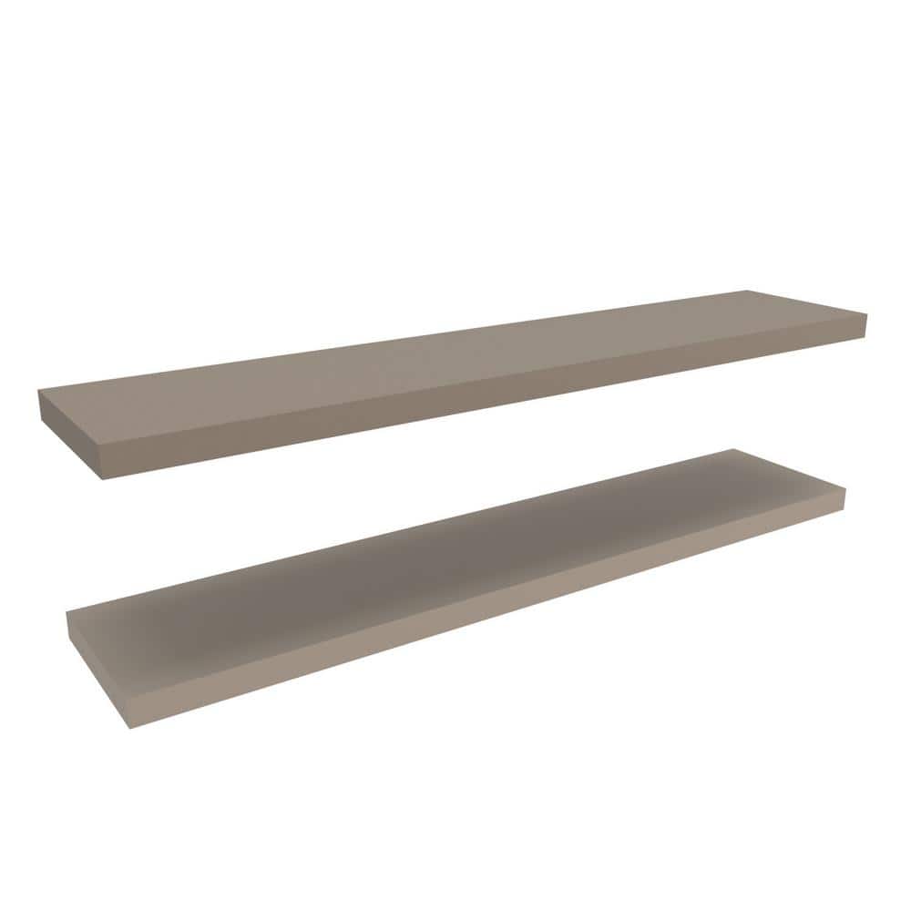 47 in. W x 10 in. D Taupe Floating Decorative Wall Shelves Storage Shelf Se