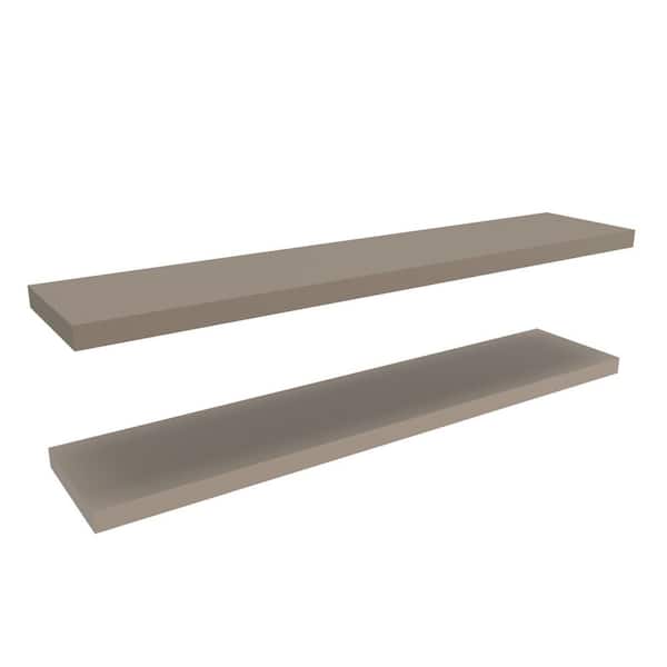 47 in. W x 10 in. D Taupe Floating Decorative Wall Shelves Storage Shelf Set of 2, for Living Room Bedroom Bathroom