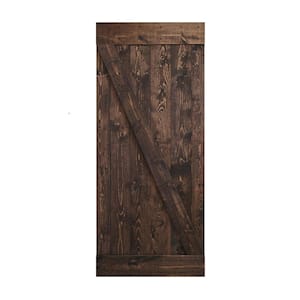 Z Series 36 in. x 84 in. Kona Coffee DIY Knotty Wood Sliding Barn Door Slab