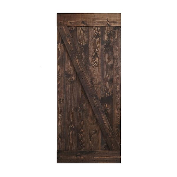 COAST SEQUOIA INC Z Series 36 in. x 84 in. Kona Coffee DIY Knotty Wood Sliding Barn Door Slab