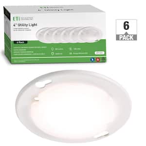 4 in. Universal Round Utility Light 882-Lumens Compact Thin LED Flush Mount Ceiling Light Indoor 4000K (6-Pack)