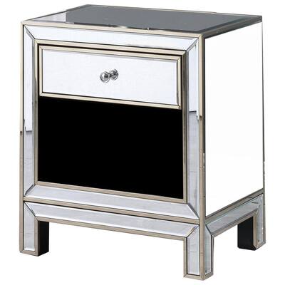 Best Master Furniture Brimmington 21 in. L Silver Mirrored End Table
