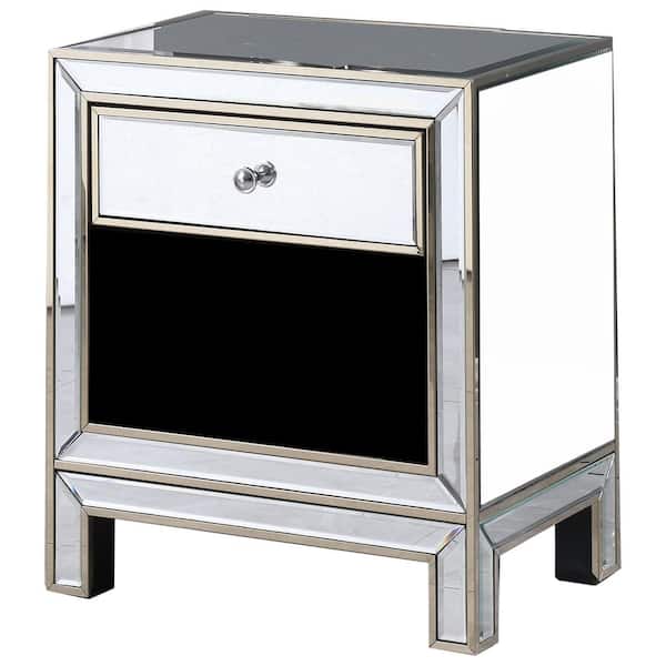 Best Master Furniture Brimmington 21 in. L Silver Mirrored End Table