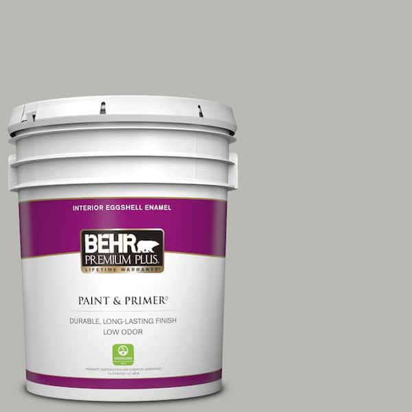 BEHR PREMIUM PLUS 5 gal. #PPU18-11 Classic Silver Eggshell Enamel Low Odor Interior Paint & Primer
