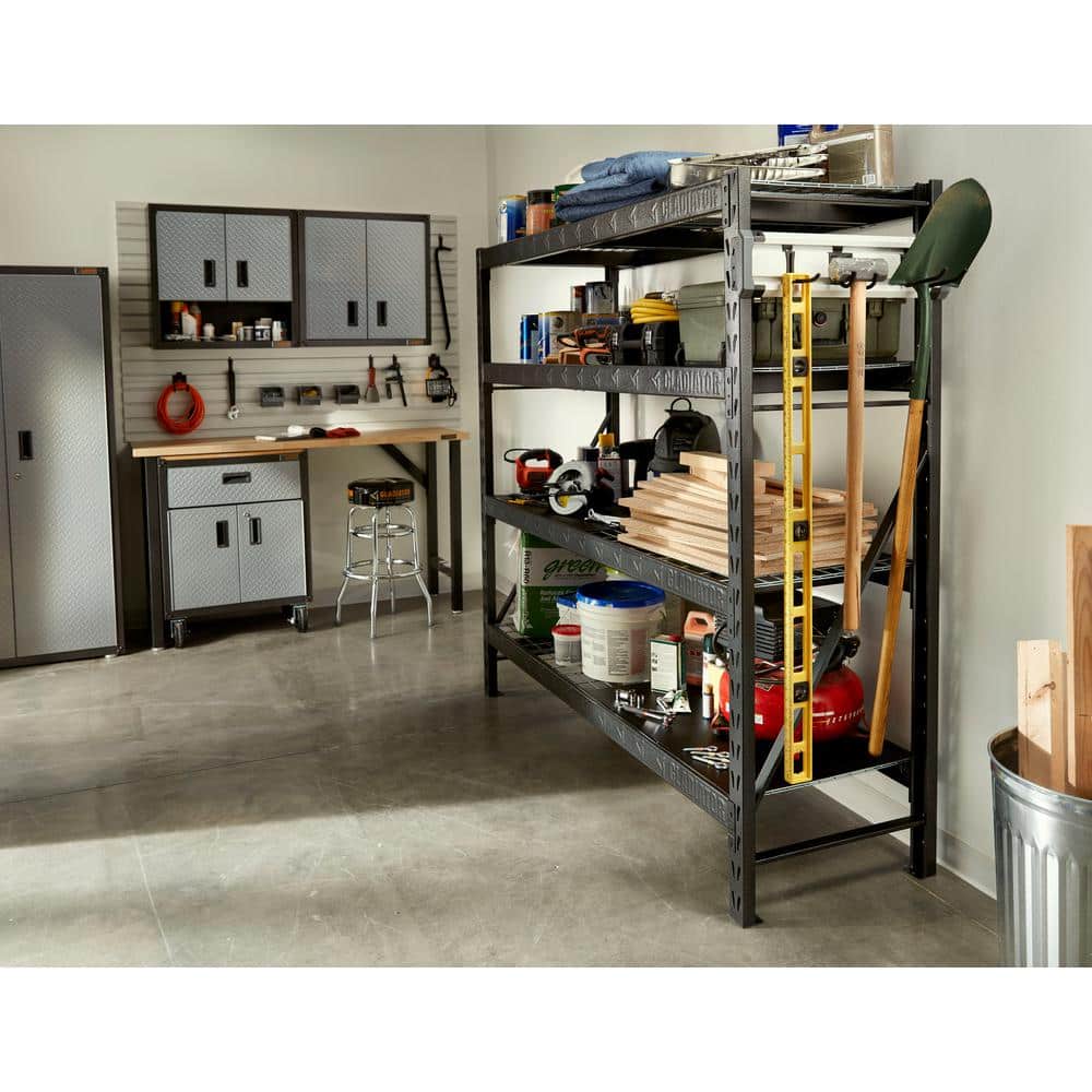 24" Gray PVC Industrial GearTrack Rack with Hooks