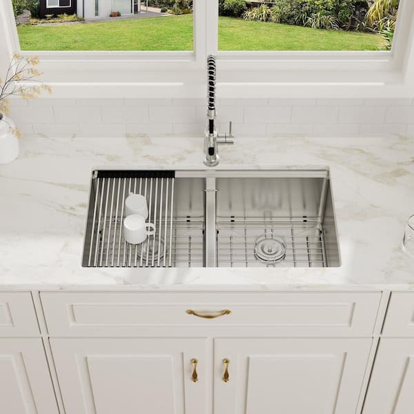 Have a question about Logmey 33 in. Double Bowl Undermount