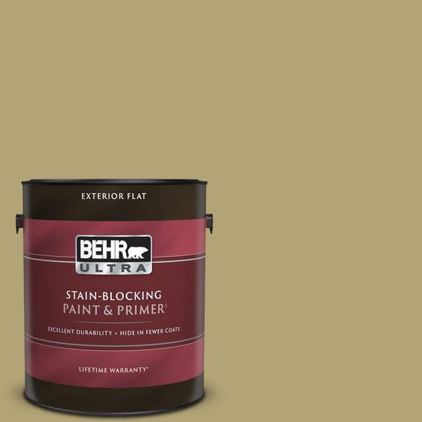 BEHR ULTRA 1 gal. #PMD-101 Green Fig Flat Exterior Paint & Primer