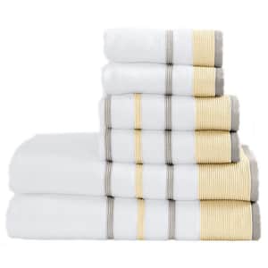 6-Piece Gold Turkish Cotton Premium Absorbet Bath Towel Set