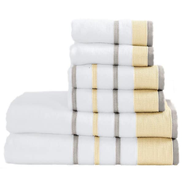 FRESHFOLDS 6-Piece Gold Turkish Cotton Premium Absorbet Bath Towel Set