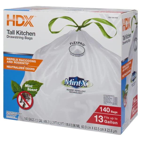 Xtra Tuff Trash Bags Kitchen Garbage Bags 13 Gallon 130 CT Heavy Duty BPA  FREE