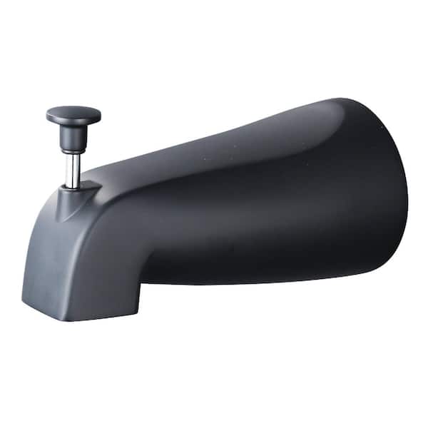 Slip Fit Tub Spout with Diverter for 1/2 in Copper Tube in Matte Black