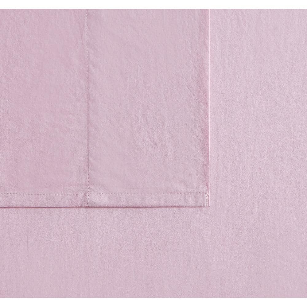 Queen Pink Cotton Percale Sheet Set with Pillowcases