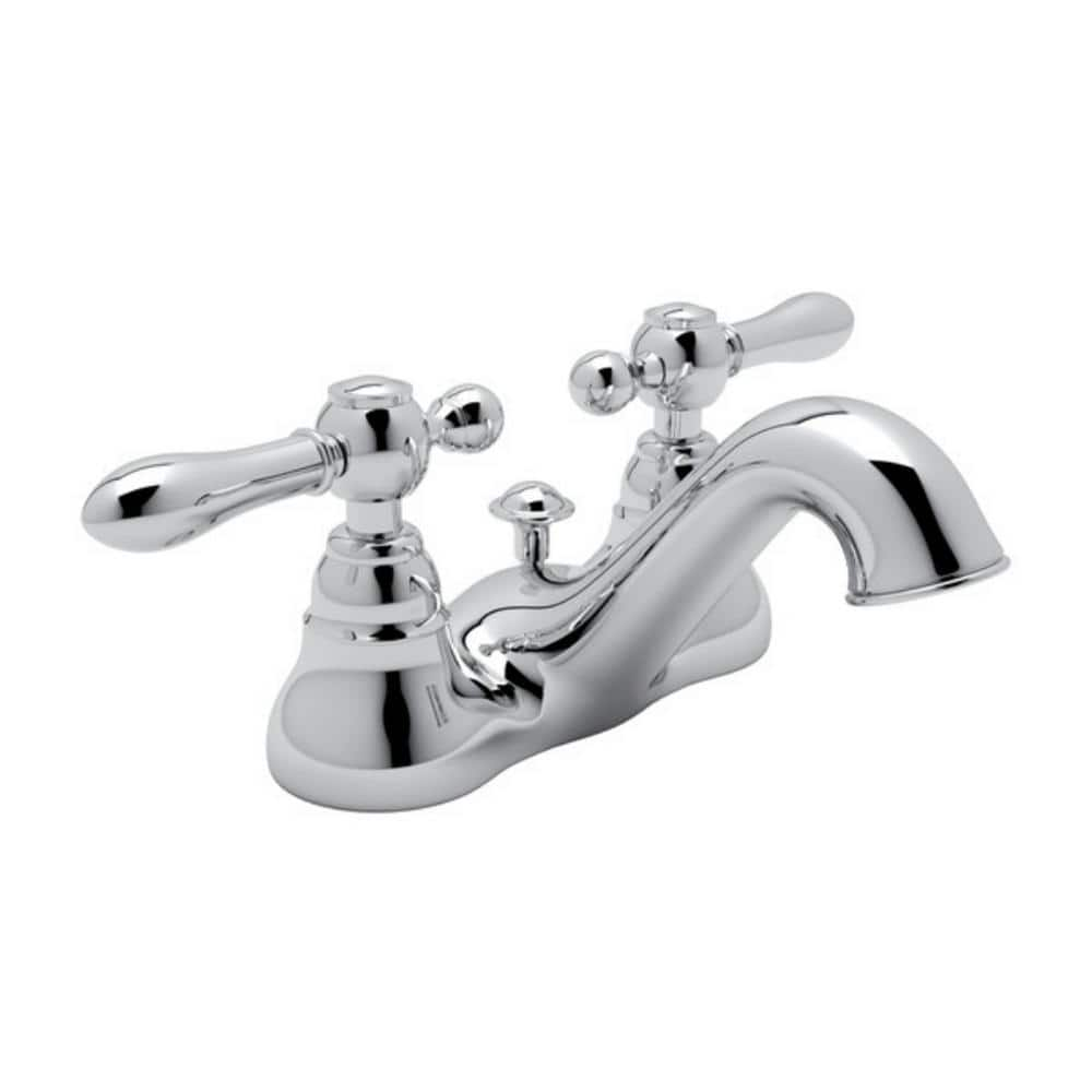 ROHL Arcana 4 in. Centerset Double Handle Wall Mount Bathroom Faucet in ...