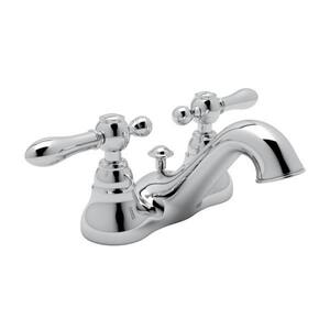 Arcana 4 in. Centerset Double Handle Wall Mount Bathroom Faucet in Polished Chrome
