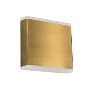 Emery 4.88 in. 2-Lights Aged Brass LED Wall Sconce
