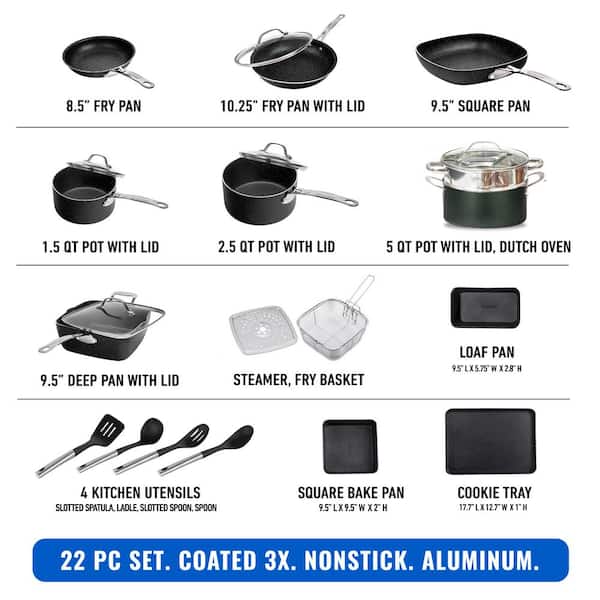 Nonstick Pots and Pans Set - Induction Kitchen Cookware Sets with Cookie  Sheet, Baking Pan,Silicone Cooking Utensils Set, Granite Non Stick Pans for  Cooking Pot Set Non Toxic Cooking Gift