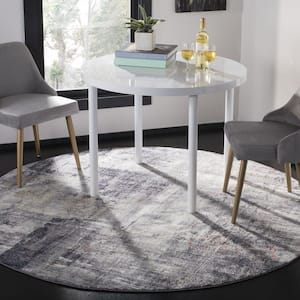 Monray Charcoal/Ivory 7 ft. x 7 ft. Abstract Round Area Rug