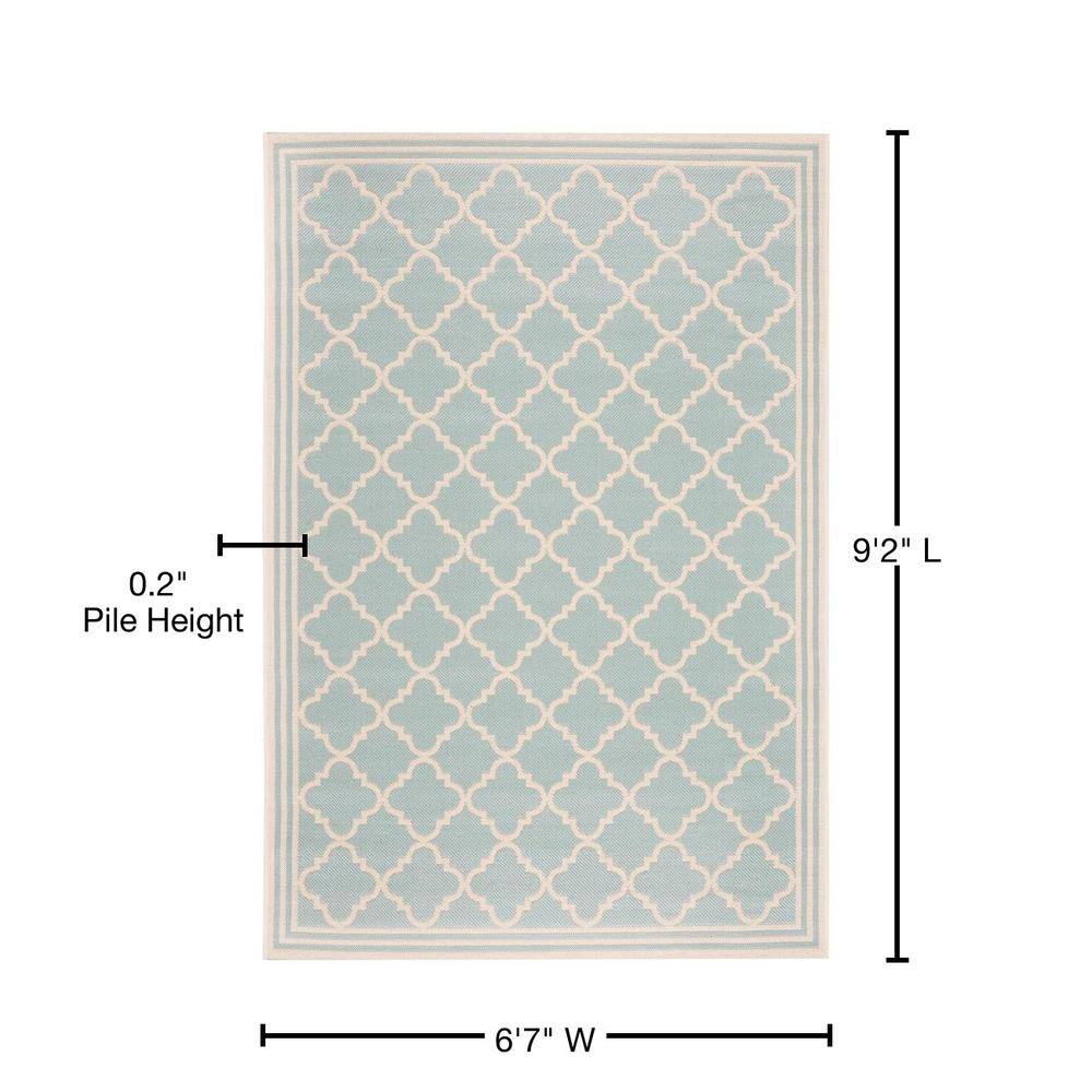 Aqua Crest 6'7" x 9'2" Easy-Care Synthetic Rectangular Rug