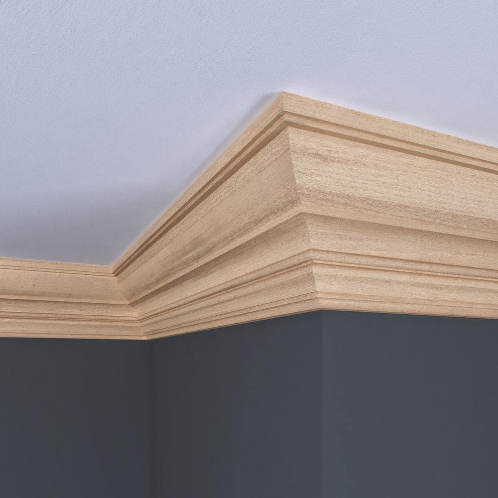 Unfinished White Hardwood Colonial Crown Moulding 47.5 in