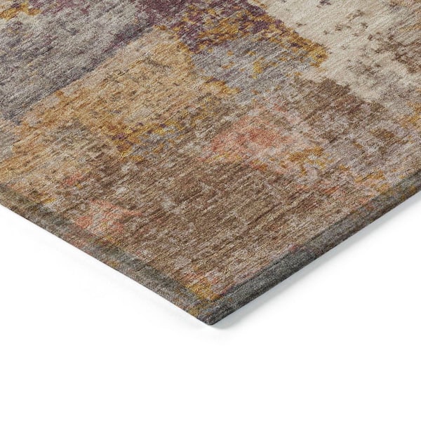 Chantille Machine Washable Indoor/Outdoor Abstract ACN2147 Rust 8 ft. x 10 ft. Area Rug