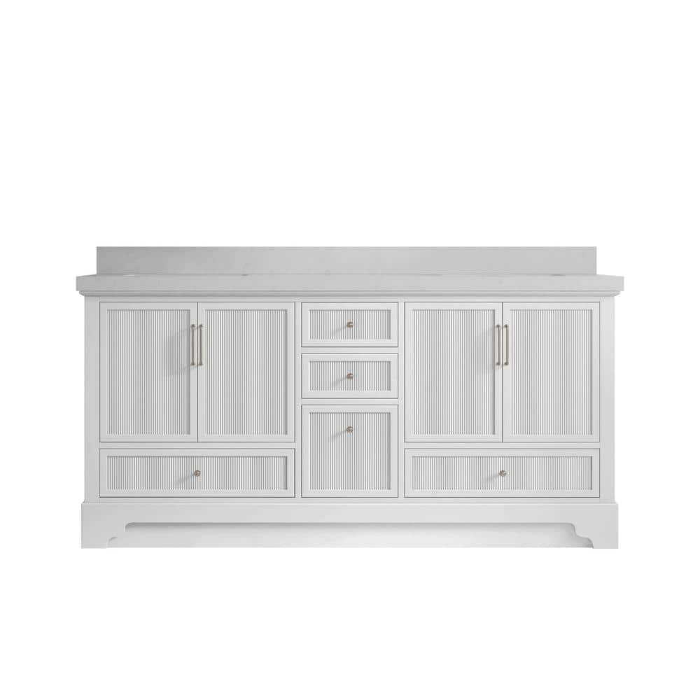 Alys 72 in. W x 22 in. D x 36 in. H Double Sink Bath Vanity in White with 2 in. Carrara Qt. Top price history on PriceWatchPro