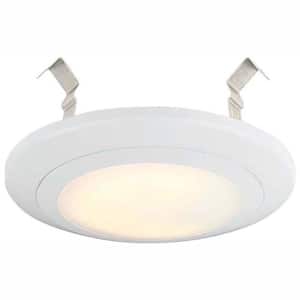 4 in. White Integrated LED J-Box or Recessed Can Mounted LED Disk Light Trim, 2700K